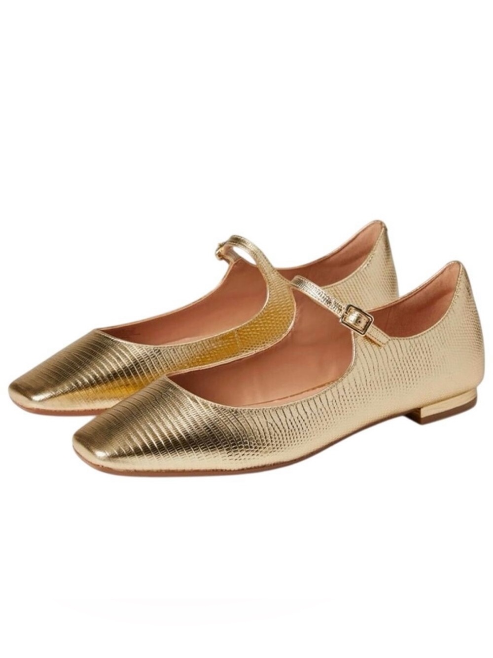Cole Haan Bridi Mary Jane Flats – Gold Metallic Leather – Size 10B